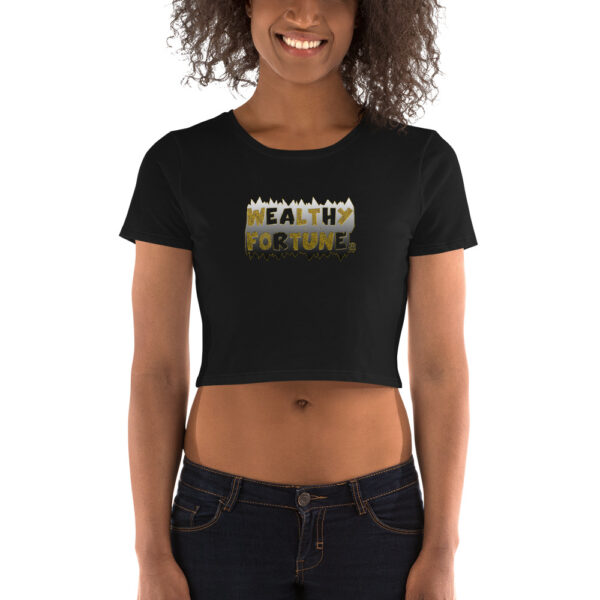 Wealthy Fortune Line Women’s Crop Tee - Image 2