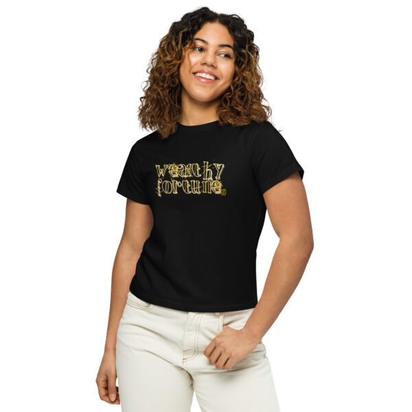 Wealthy Fortune Line Women’s high-waisted t-shirt - Image 2